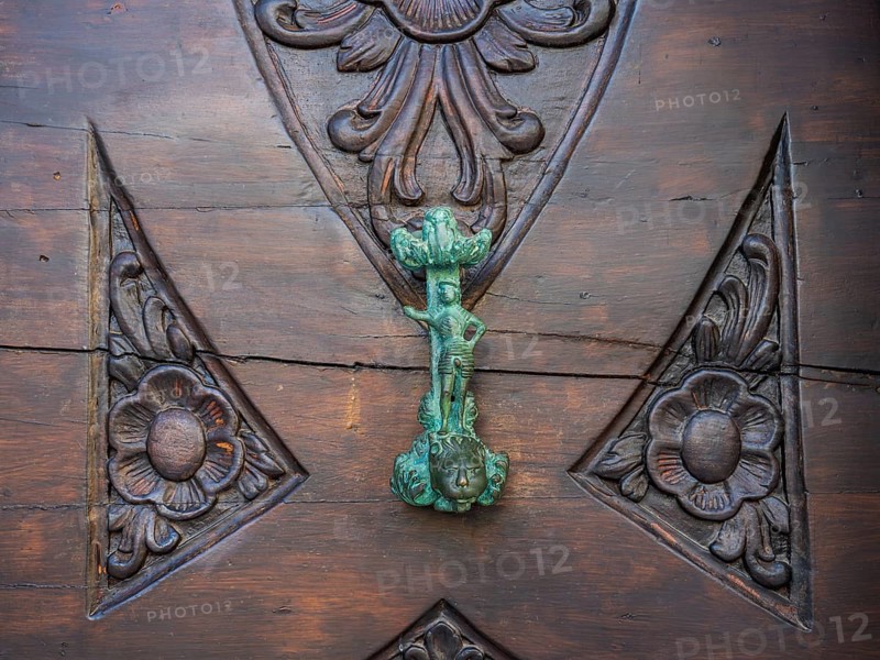 Artistically designed door knocker, Dubrovnik, Dalmatia, Croatia, Europe