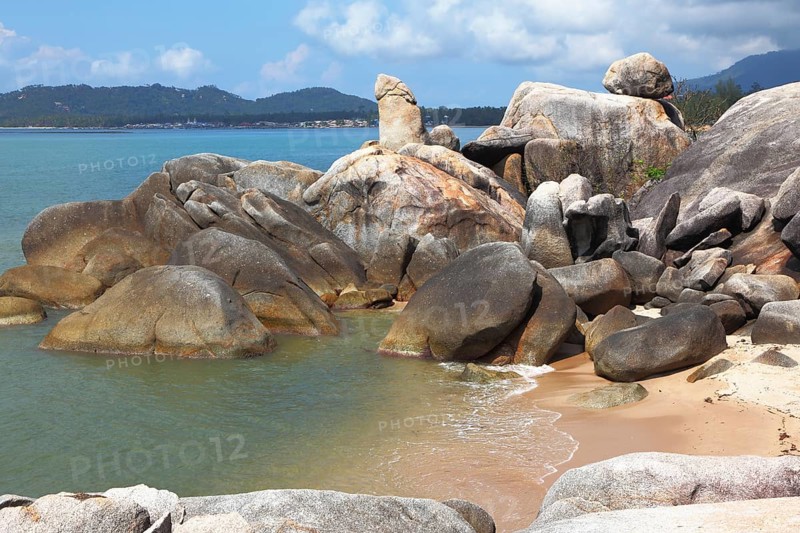 Coastal rocks of the surprising, freakish form. Koh Samui, Thailand, Asia