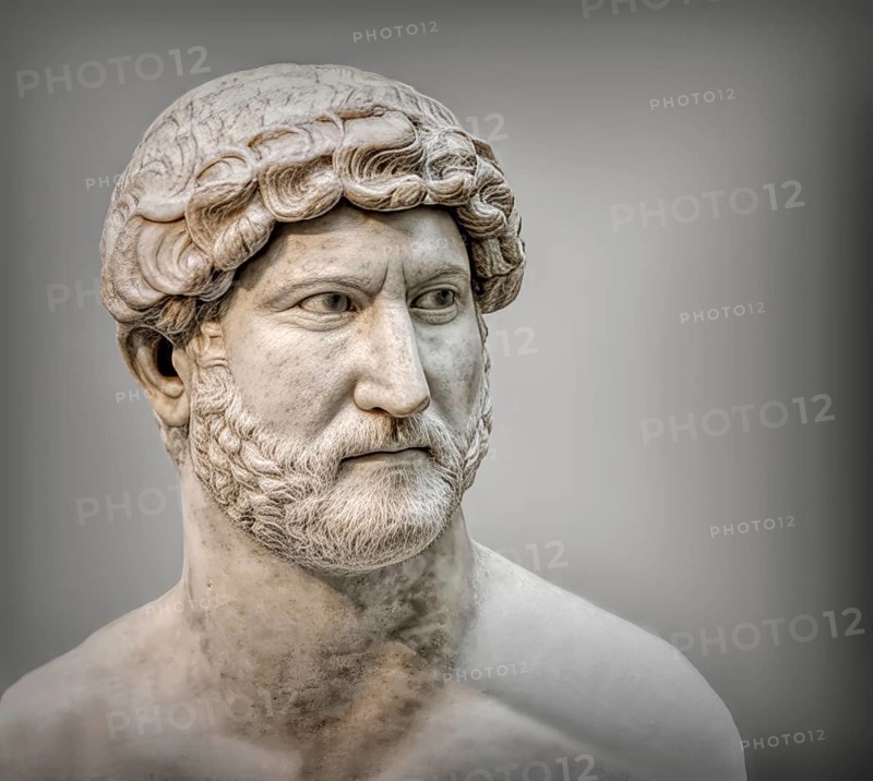 Hadrian or Publius Aelius Hadrianus Augustus, 76 - 138, Roman emperor, digitally edited