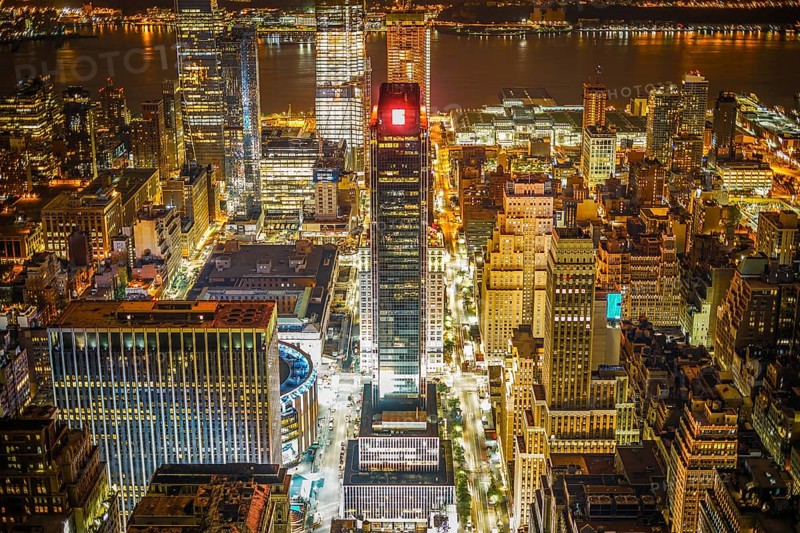 New York night view visible from the Empire State Building. Shooting Location: New York, Manhattan
