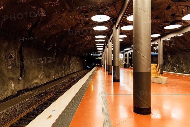 Stockholm, Sweden, August 7, 2019: Train station of Arlanda Express in the airport, Europe