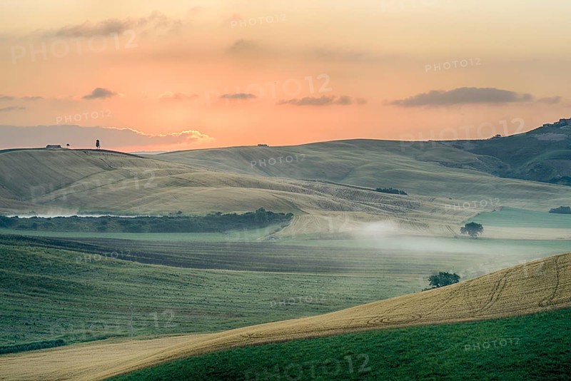 Crete Senesi Crete Senesi are literally Siennese clays and the distinctive grey colouration of the soil gives the landscape an appearance often described as lunar, Montalcino, Italia