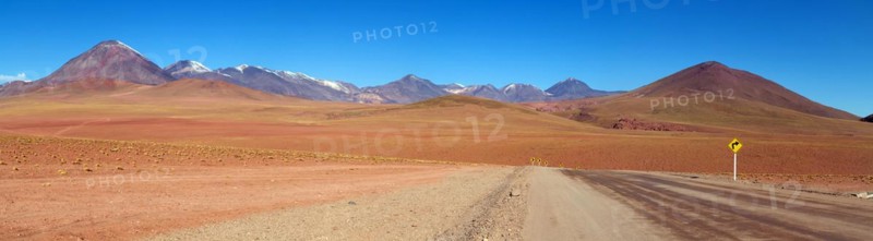 Mountain panorama in the Atacama Desert in Chile near San Pedro de Atacama