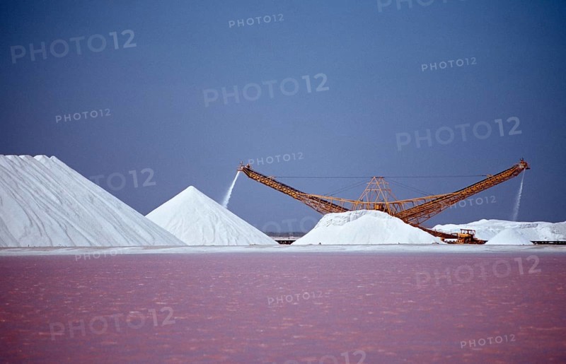 Akzo Nobel salt crystallisation plant, Netherlands Antilles, Bonaire, Caribbean, Caribbean Sea