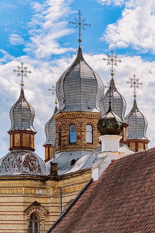 Cupolas of The Orthodox Church of The Holy Spirit, Jekabpils, Latvia Jekabpils, Latvia, Europe