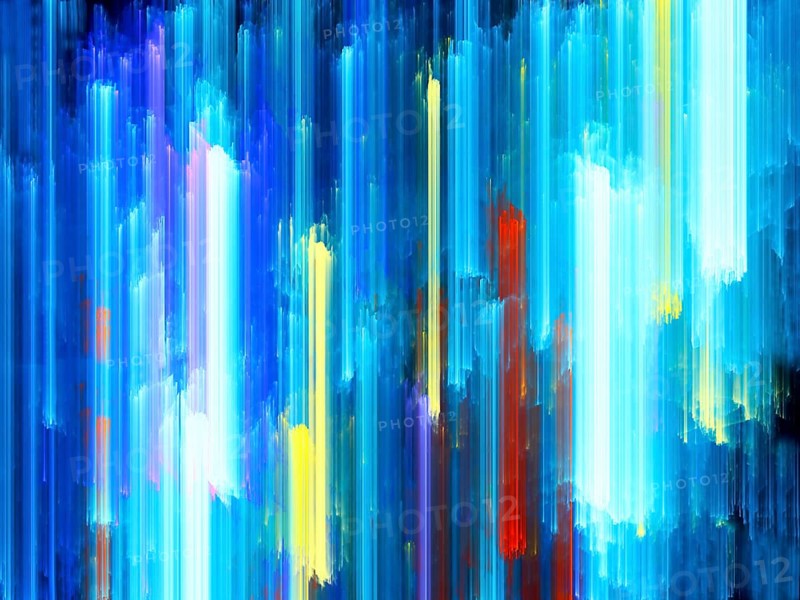 Simple striped multicolor background - abstract illustration. Contemporary fractal art. Vertical stripes of random length with light effects Blurred and smeared strokes