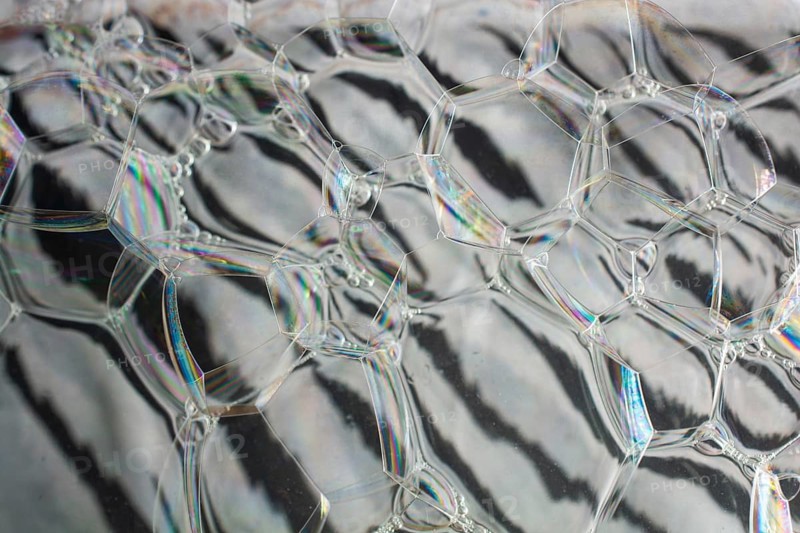 Oil bubbles inside water base form patterns