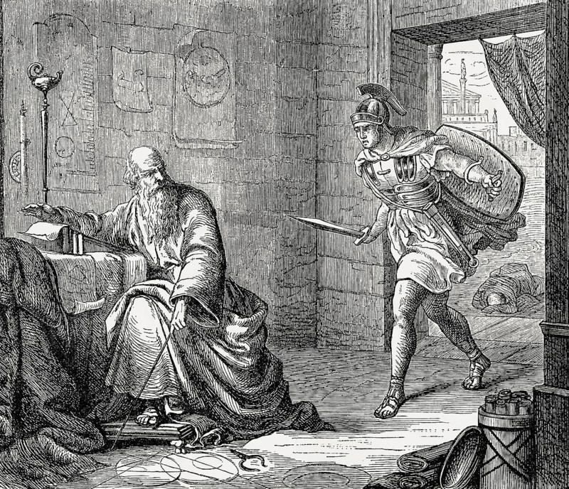 Death of Archimedes of Syracuse, c.?287 – c.?212 BC, a Greek mathematician, physicist, engineer, inventor, and astronomer