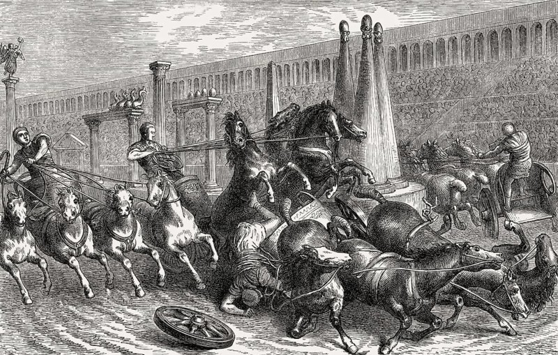 Chariot racer in ancient Rome
