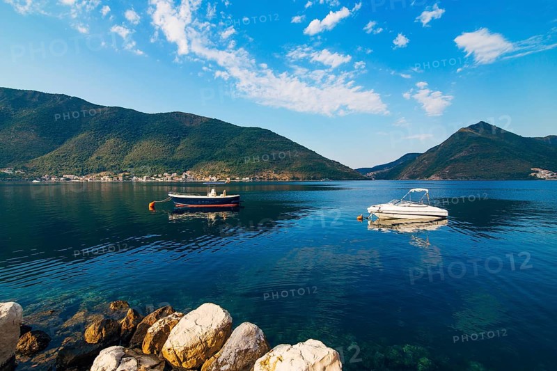 Yachts and boats in the Adriatic Sea, in Montenegro
