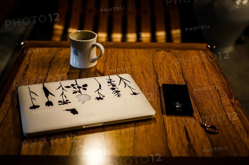 Laptop and smartphone. Shooting Location: Tokyo metropolitan area