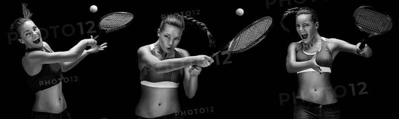 Portrait of a tennis player with a racket