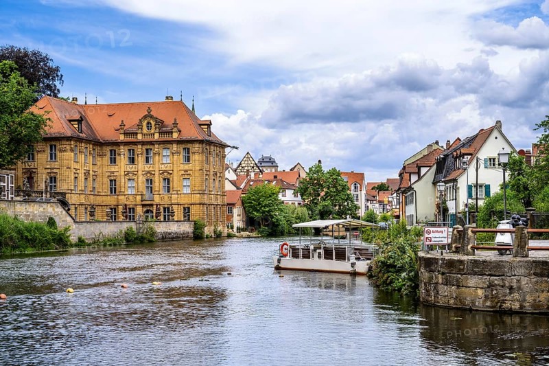 Historic old town of Bamberg (Franconia, Germany) at the river Regnitz
