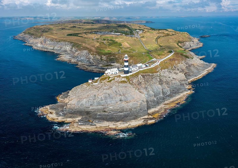 The lighthouse on the Old Head of Kinsale in County Cork of western Ireland