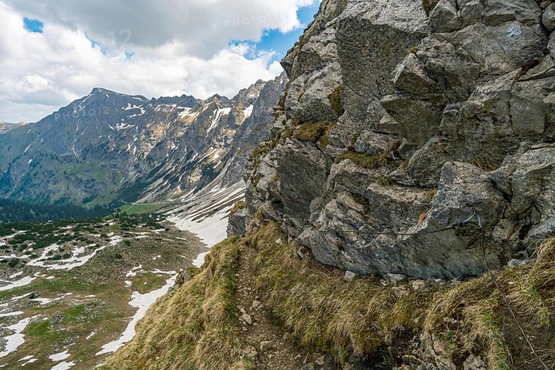 Entschenkopf crossing with a fantastic panoramic view of the Upper and Lower Gaisalpsee and the Allgau Alps