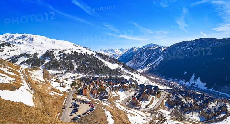 Baqueira Beret in Lerida Catalonia ski spot resort in Aran Valley of Pyreness Spain