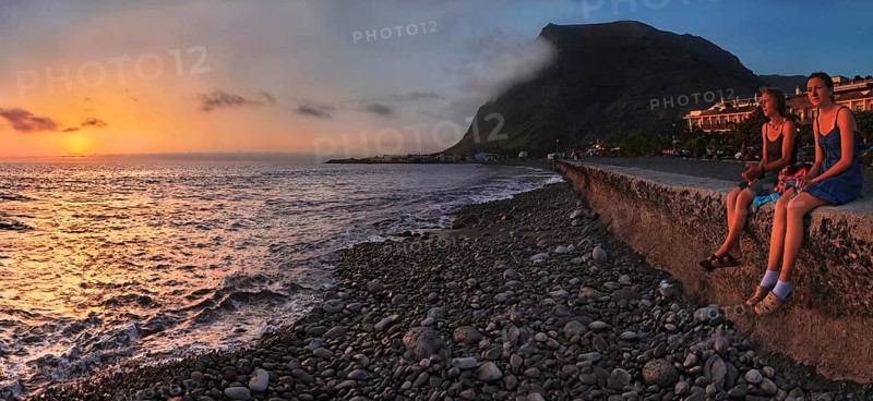 Sunset on the beach of Valle Gran Rey, La Gomera
