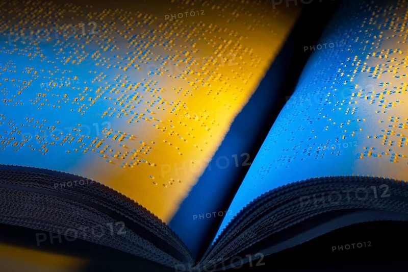 A book written in Braille. Braille for the blind. Austria