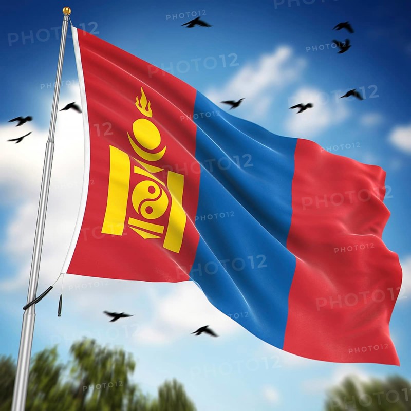 Flag of Mongolia, This is a computer generated and 3d rendered image