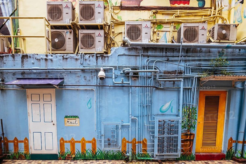 SAI YING PUN, HONG KONG - SEPTEMBER 28, 2024 - Sai Ying Pun's ARTLANE in Hong Kong on a cloudy autumn day