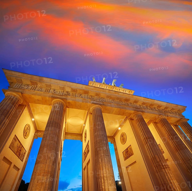 Berlin Brandenburg Gate Brandenburger Tor at sunset in Germany