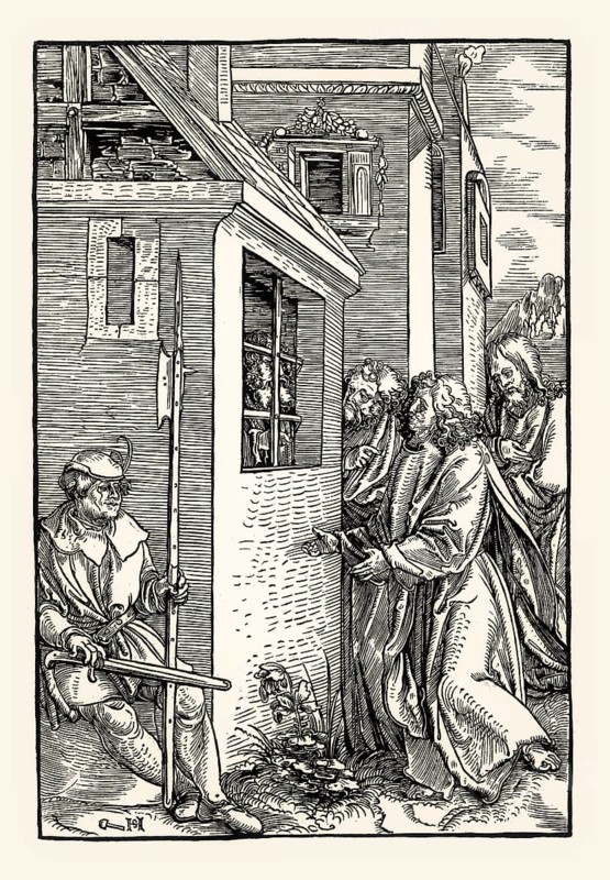 Saint Peter in prison, by Hans Schäufelin, woodcut, 16th century