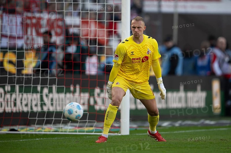 (DFL/DFB REGULATES PROHIBIT ANY USE OF PHOTOGRAPHS AS IMAGE SEQUENCES AND/OR QUASI-VIDEO), RheinEnergieStadion, Cologne, North Rhine-Westphalia, Marvin Schwäbe (1.FC Köln, Goalkeeper, #1), 2nd Bundesliga, 1.FC Köln, Fortuna Düsseldorf 1895 on 23/02/2025 at RheinEnergieStadion in Cologne Germany