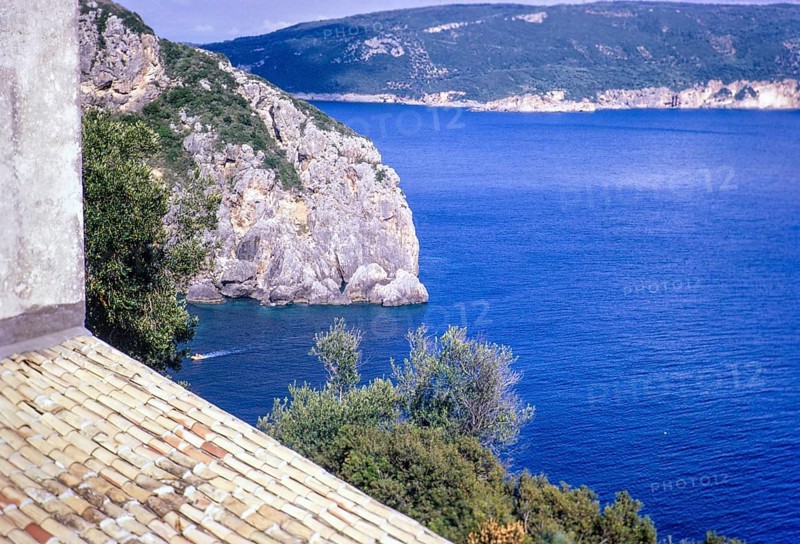 Rocky coastal landscape at Paleokastritsa, Corfu, Greece, Europe 1968, Europe