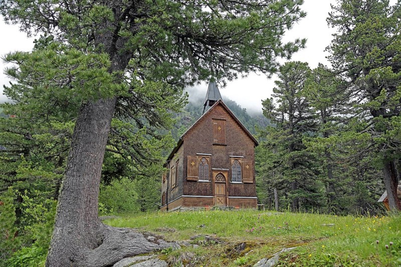 Chapel at Gepatschhaus, Kaunertal, Ötztal Alps, Austria, Europe