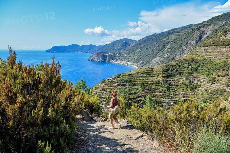 Hiking trail from Riomaggiore to Manarola, Cinque Terre, Province of La Spezia, Liguria, Italy, Europe