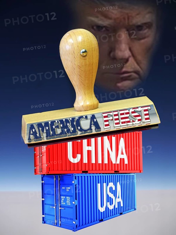 Symbolic image, free trade, USA, China, America first, Donald Trump, impending tariff, punitive tariff, multilateral negotiation, EU European Union, economic areas, capitalism, communism, treaties, conventions, nation states, agreements, international law, opponents, protectionism, liberalism, libertarian attitude, Asia