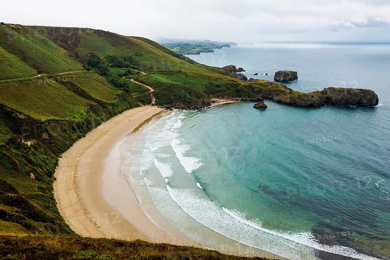 Beach, Playa de Torimbia, near Llanes, Asturias, Asturias, Costa Verde, Northern Spain, Spain, Europe