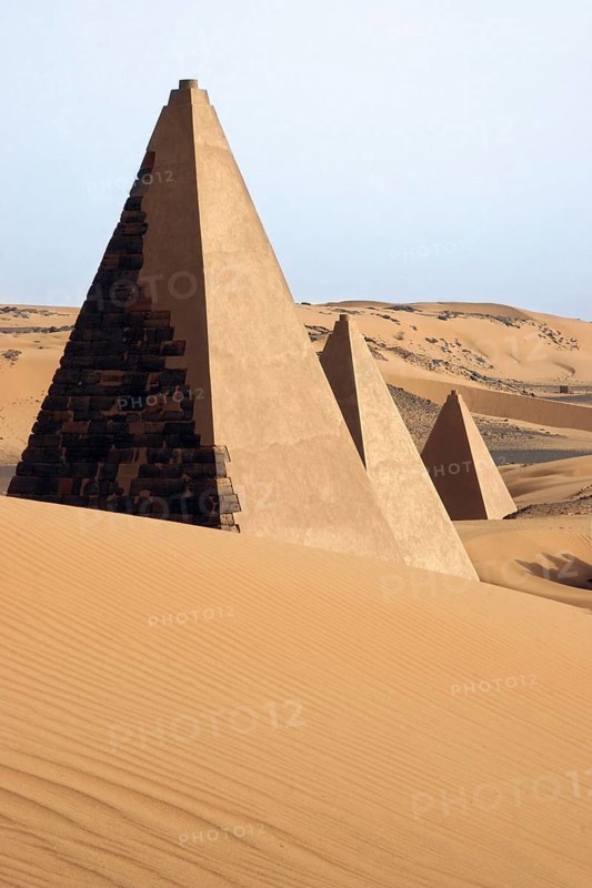 Pyramids of Meroe, Begarawiyah in the Nubian desert of Sudan, North Africa