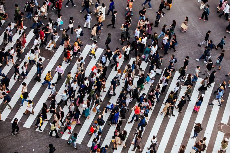 TOKYO, JAPAN, MAY 12, 2019, Shibuya Crossing is one of the world's most used pedestrian crossings, in central Tokyo, Japan, Asia