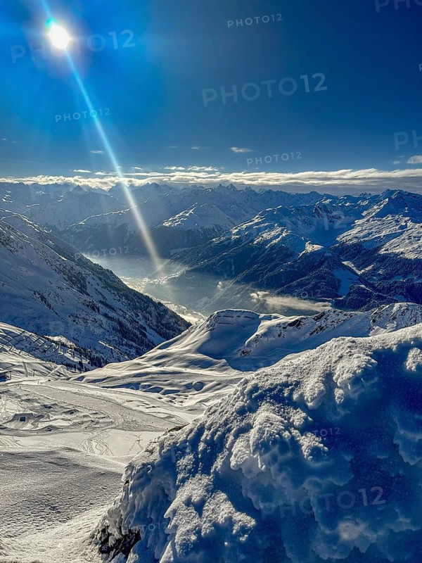 Snow-covered winter landscape in the Silvretta Montafon ski area in Vorarlberg, Austria, Europe
