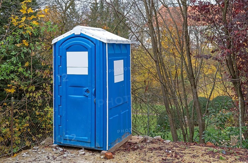 Toilet block on a building site