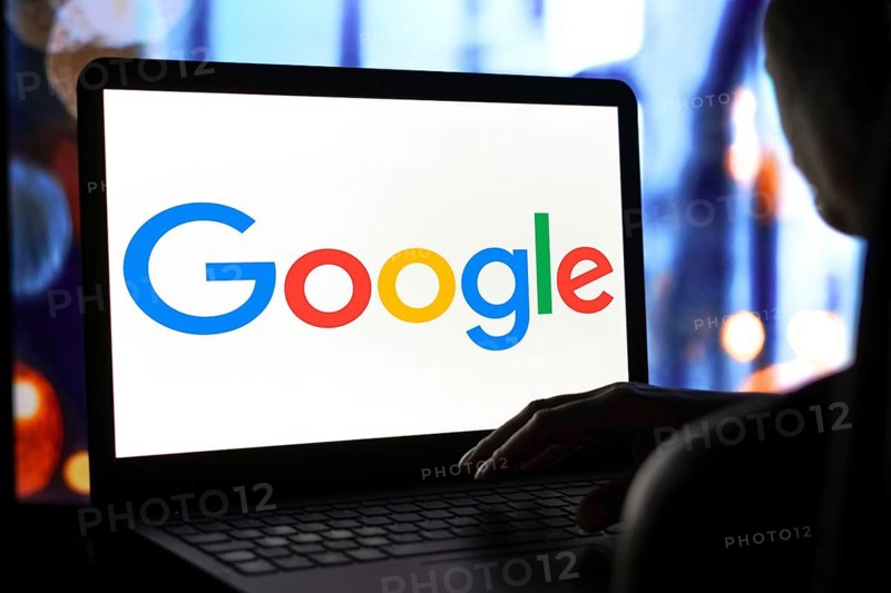May 9, 2024, Brazil. In this photo illustration, the Google logo is seen displayed on a laptop screen