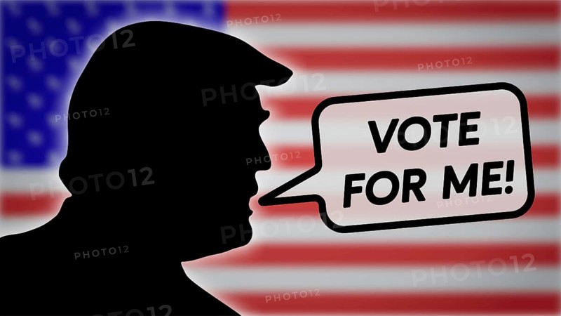 Symbolic image on the topic of presidential elections 2024, election recommendation, call to vote for Trump, etc