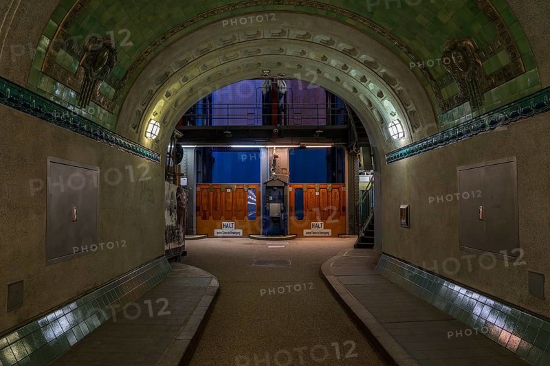 The old St. Pauli Elbe Tunnel in Hamburg, Germany, Europe