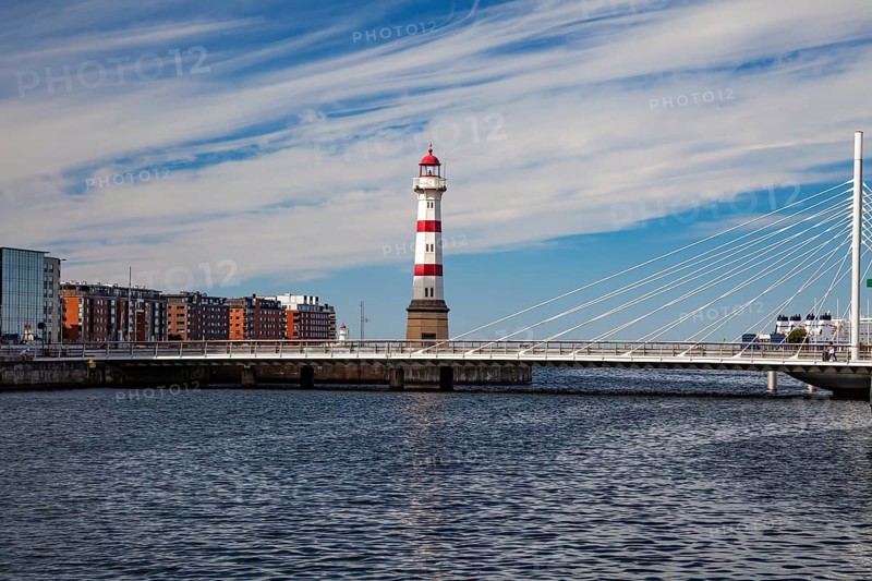 Malmö Harbor, Lighthouse, Skane-County, Malmö, Sweden, Scandinavia, Europe