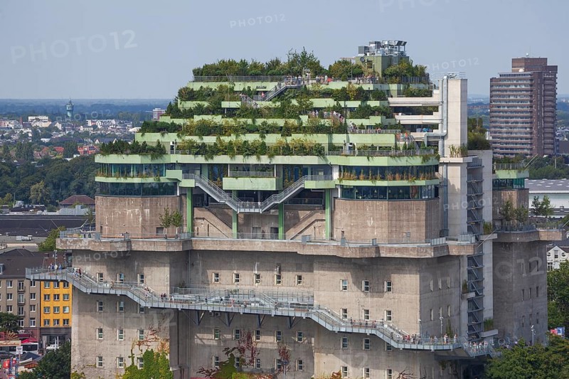 Feldstraße bunker, media bunker, high-rise bunker on Heiligengeistfeld with roof garden, Hamburg, Germany, Europe