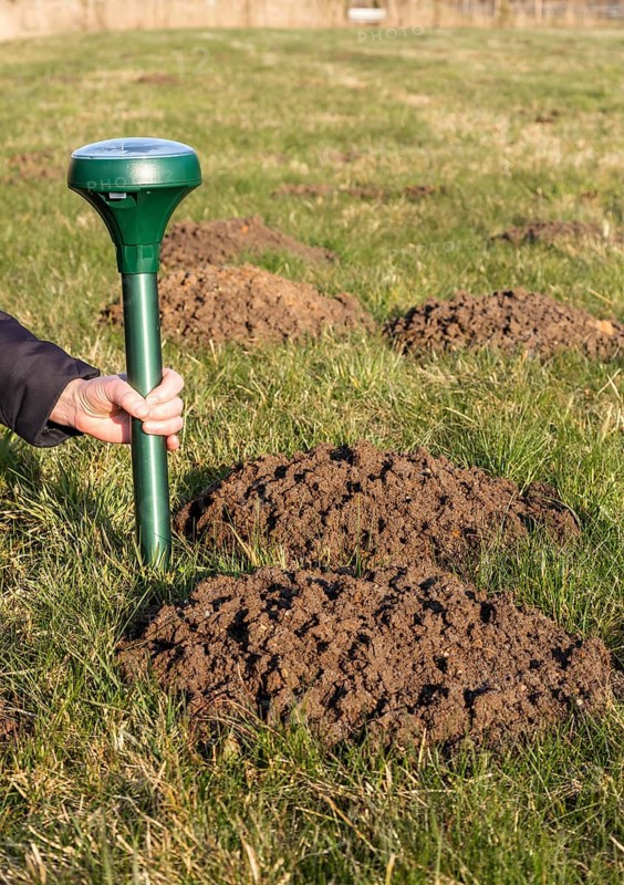 Attaching a mole deterrent