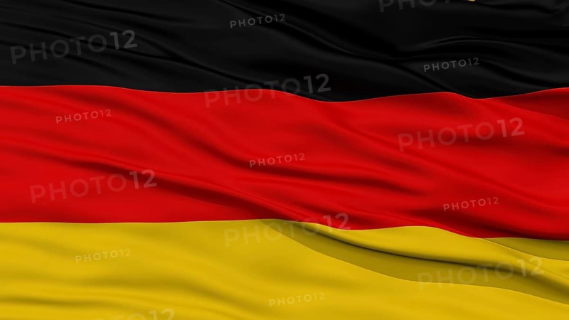 Closeup Germany Flag, Waving in the Wind, High Resolution