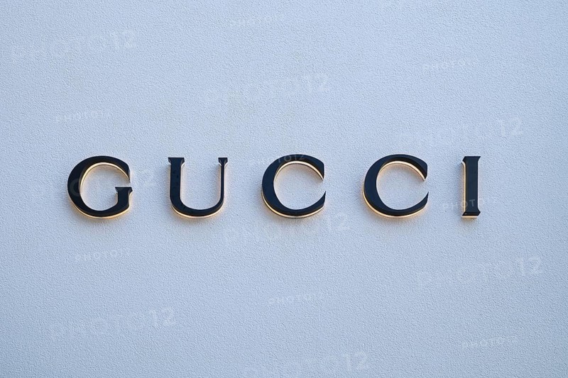 Logo of the Gucci brand, Roermond, Netherlands