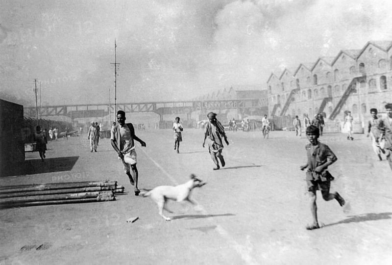 Destruction caused after massive fire at Victoria Dock that engulfed the Chinese ship Fort on 14 April 1944 at the Bombay Port Trust, Bombay Mumbai, Maharashtra, India, Asia