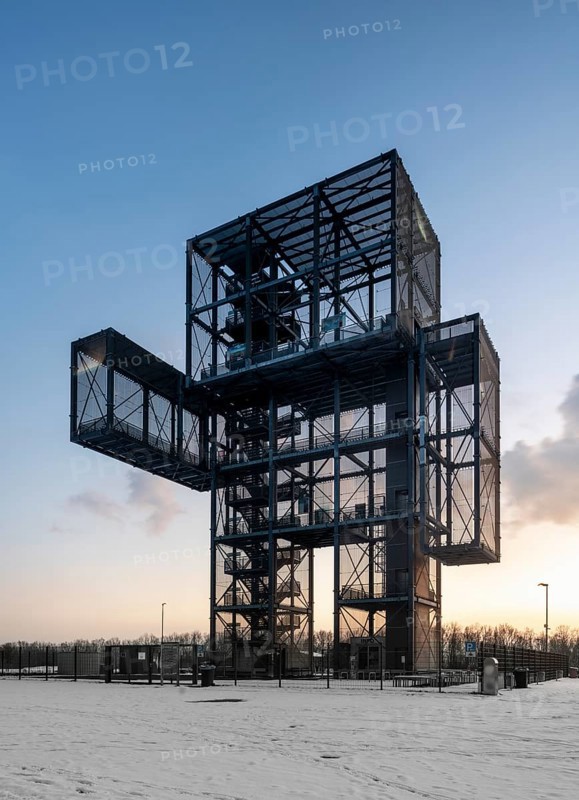 Indem near Düren, Indemann observation tower, designed by Maurer United Architects in 2008