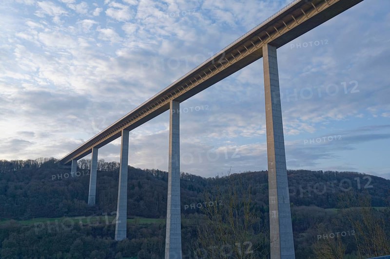 Kochertal bridge, motorway bridge, bridge pier, bridge, motorway, A6, Braunsbach-Geislingen, Kochertal, Kocher, Hohenlohe, Germany, Europe