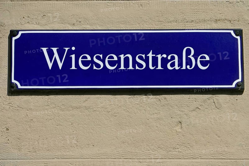Enamel sign Wiesenstraße