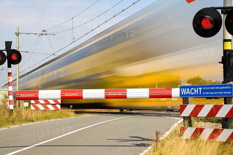 Den Helder, Netherlands. August 2022. Long exposure shoot of passing train
