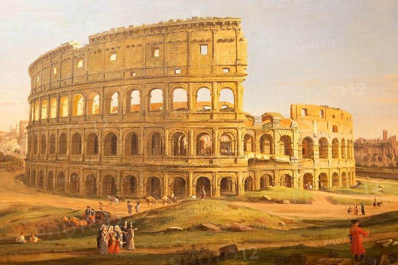 Turin, Italy, May 2023: The Colosseum, Gaspare Vanvitelli painting, Rome 1736, Europe